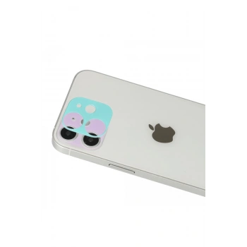 iPhone 12 Rainbow Kamera Lens Koruma Cam - Yeşil