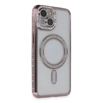 iPhone 13 Kılıf Joke Simli Magneticsafe Kılıf - Pembe