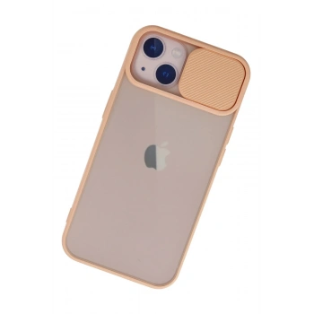iPhone 13 Kılıf Palm Buzlu Kamera Sürgülü Silikon - Pembe