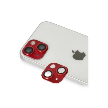 iPhone 13 Pers Alüminyum Kamera Lens - Kırmızı