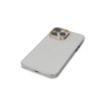 iPhone 13 Pro Kılıf Anka PC Sert Metal Kapak - Şeffaf
