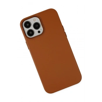 iPhone 13 Pro Kılıf Asya Deri Silikon - Kahverengi