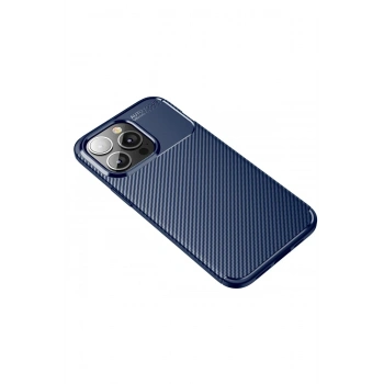 iPhone 13 Pro Kılıf Auto Focus Karbon Kapak - Lacivert