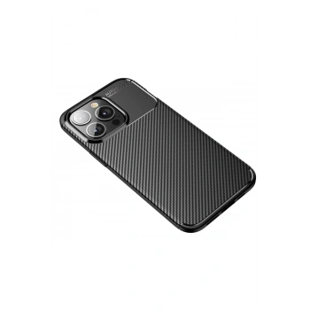 iPhone 13 Pro Kılıf Auto Focus Karbon Kapak - Siyah