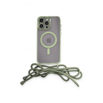 iPhone 13 Pro Kılıf Divo Lazer Askılı Magsafe Kapak - Koyu Yeşil