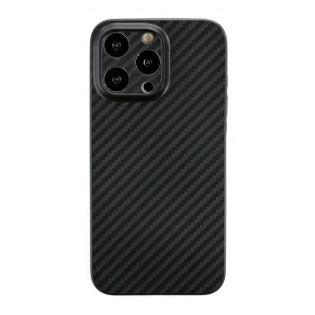 iPhone 13 Pro Kılıf Karbon PP Silikon - Siyah