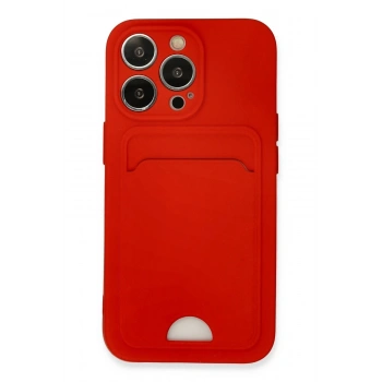 iPhone 13 Pro Kılıf Kelvin Kartvizitli Silikon - Kırmızı