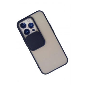 iPhone 13 Pro Kılıf Palm Buzlu Kamera Sürgülü Silikon - Lacivert