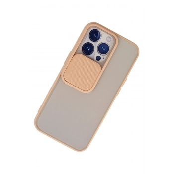 iPhone 13 Pro Kılıf Palm Buzlu Kamera Sürgülü Silikon - Pembe