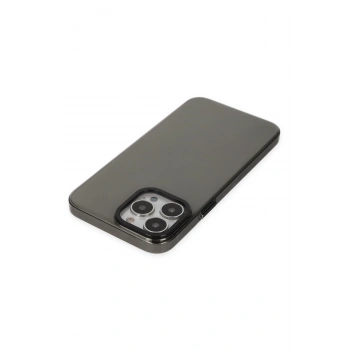 iPhone 13 Pro Max Kılıf Anka PC Sert Metal Kapak - Siyah