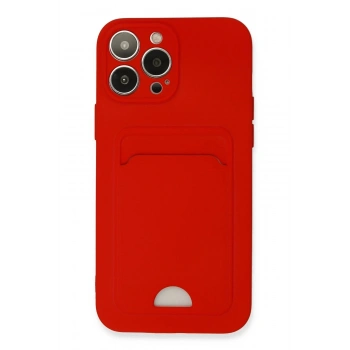 iPhone 13 Pro Max Kılıf Kelvin Kartvizitli Silikon - Kırmızı