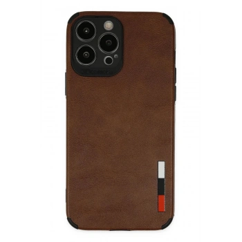 iPhone 13 Pro Max Kılıf Loop Deri Silikon - Kahverengi