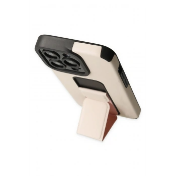 iPhone 13 Pro Max Kılıf Mega Standlı Silikon - Gold