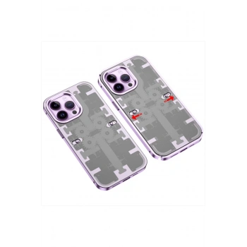 iPhone 13 Pro Max Kılıf Mekanik Bumper Kapak - Derin Mor