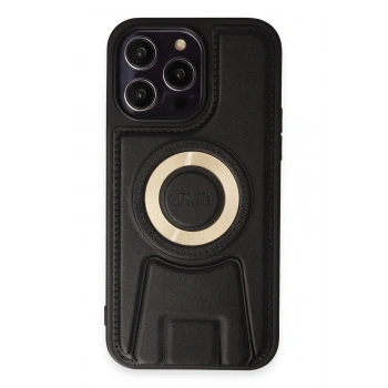 iPhone 13 Pro Max Kılıf Merkür Magneticsafe Standlı Kapak - Siyah