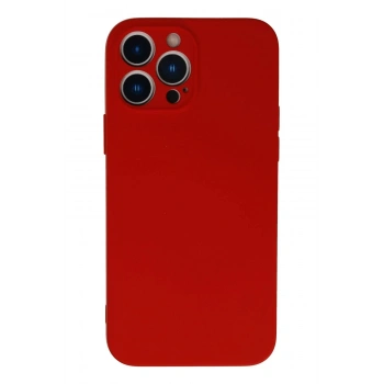 iPhone 13 Pro Max Kılıf Nano içi Kadife Silikon - Kırmızı