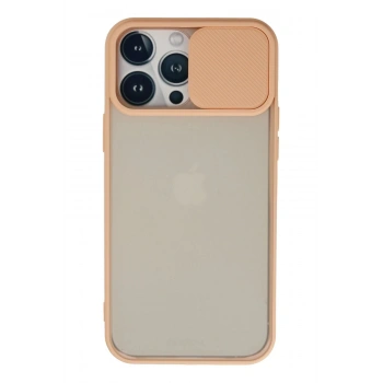 iPhone 13 Pro Max Kılıf Palm Buzlu Kamera Sürgülü Silikon - Pembe