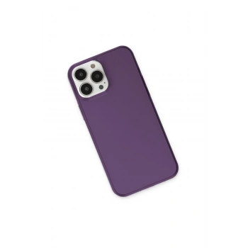 iPhone 13 Pro Max Kılıf Pc Sert Şeffaf Kapak - Mor