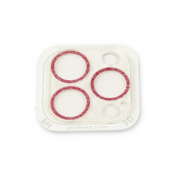 iPhone 13 Pro Max Shine Kamera Lens Koruma Cam - Pembe