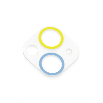 iPhone 13 Renkli Kamera Lens Koruma Cam - Sarı-Mavi