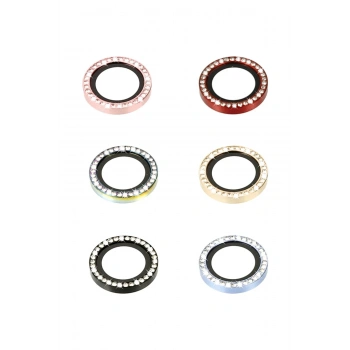 iPhone 14 Diamond Kamera Lens - Pembe