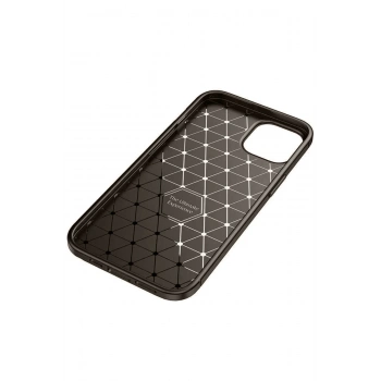 iPhone 14 Kılıf Auto Focus Karbon Kapak - Kahverengi