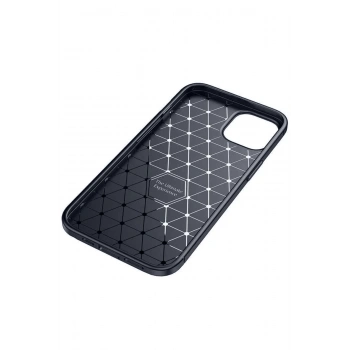 iPhone 14 Kılıf Auto Focus Karbon Kapak - Lacivert