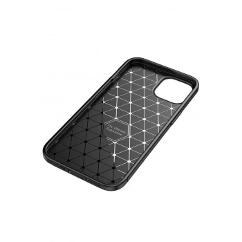 iPhone 14 Kılıf Auto Focus Karbon Kapak - Siyah