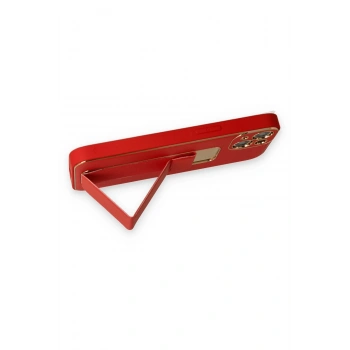 iPhone 14 Kılıf Coco Deri Standlı Kapak - Kırmızı