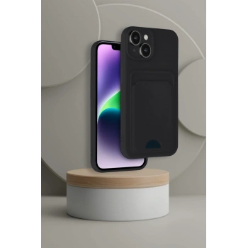 iPhone 14 Kılıf Kelvin Kartvizitli Silikon - Bordo