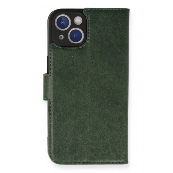 iPhone 14 Kılıf Trend S Plus Kapaklı Kılıf - Yeşil