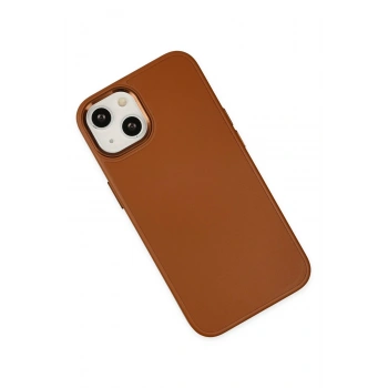iPhone 14 Plus Kılıf Asya Deri Silikon - Kahverengi