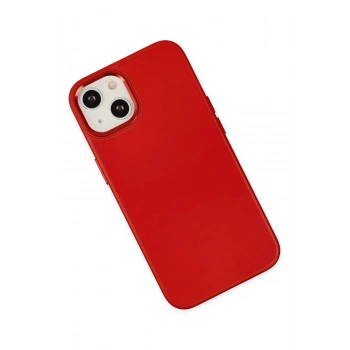 iPhone 14 Plus Kılıf Asya Deri Silikon - Kırmızı