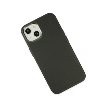 iPhone 14 Plus Kılıf Asya Deri Silikon - Koyu Yeşil