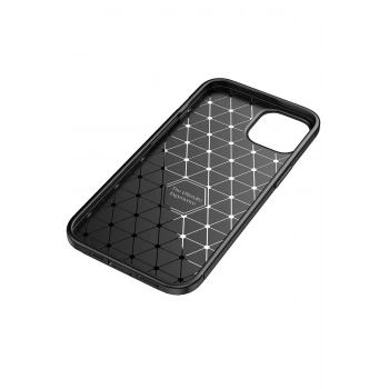 iPhone 14 Plus Kılıf Auto Focus Karbon Kapak - Siyah