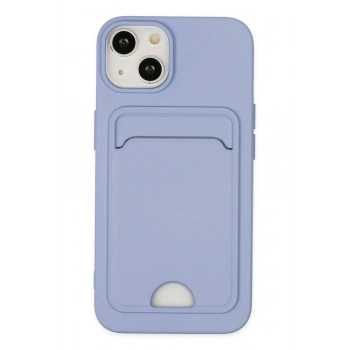 iPhone 14 Plus Kılıf Kelvin Kartvizitli Silikon - Lila