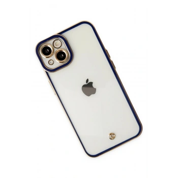 iPhone 14 Plus Kılıf Liva Lens Silikon - Mavi