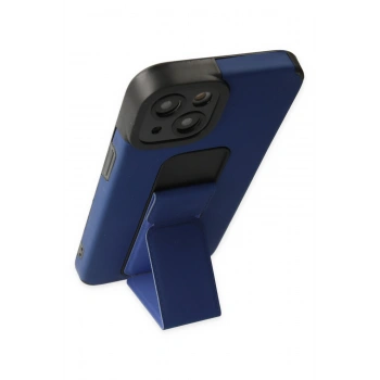 iPhone 14 Plus Kılıf Mega Standlı Silikon - Mavi