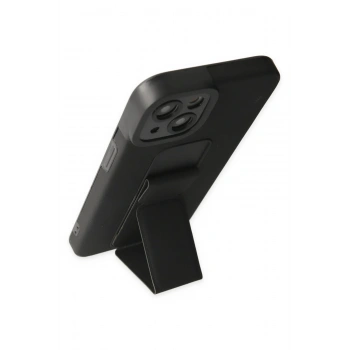 iPhone 14 Plus Kılıf Mega Standlı Silikon - Siyah