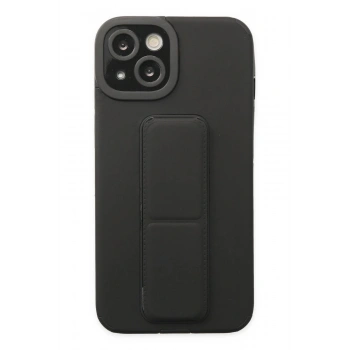 iPhone 14 Plus Kılıf Mega Standlı Silikon - Siyah