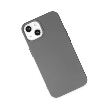 iPhone 14 Plus Kılıf Nano içi Kadife Silikon - Gri