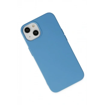 iPhone 14 Plus Kılıf Nano içi Kadife Silikon - Mavi