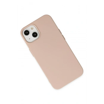 iPhone 14 Plus Kılıf Nano içi Kadife Silikon - Pudra