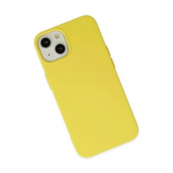 iPhone 14 Plus Kılıf Nano içi Kadife Silikon - Sarı