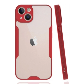 iPhone 14 Plus Kılıf Platin Silikon - Kırmızı