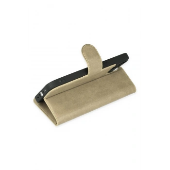 iPhone 14 Plus Kılıf Trend S Plus Kapaklı Kılıf - Gold