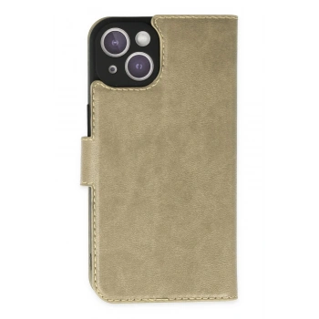 iPhone 14 Plus Kılıf Trend S Plus Kapaklı Kılıf - Gold