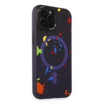 iPhone 14 Pro Colorful Magsafe Kapak - Derin Mor