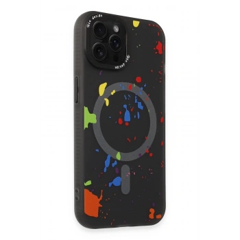 iPhone 14 Pro Colorful Magsafe Kapak - Siyah
