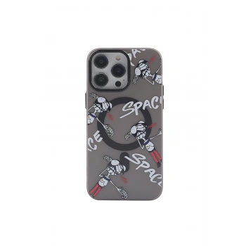 iPhone 14 Pro Kılıf Apollo Magneticsafe Desenli Kapak - Apollo Siyah - 3